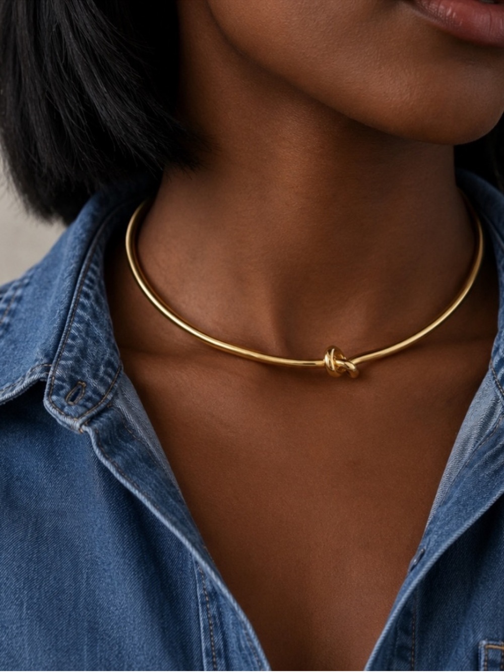 New! Fischer Gold Knot Cuff Necklace (3022) NWOT - Picture 1 of 3